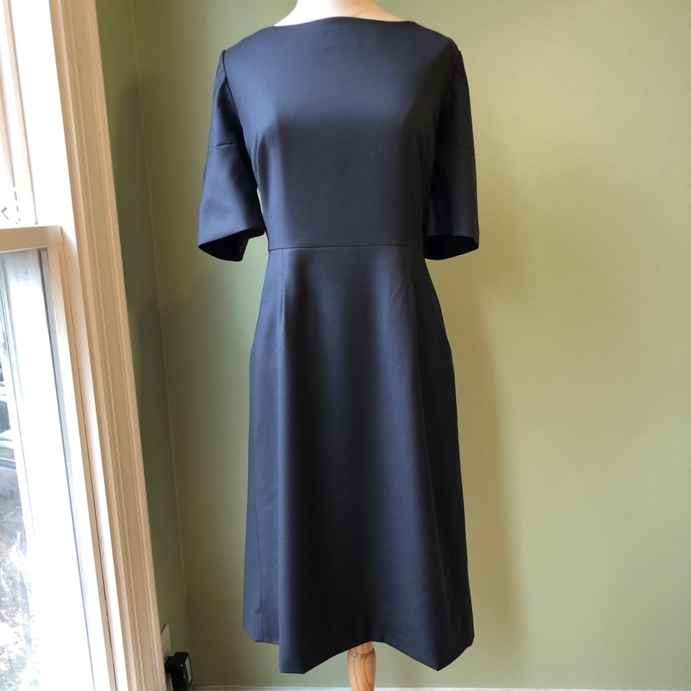 NEW! J. Crew Wool Short Sleeve Grey Sheath Dress